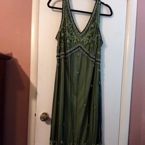 Beaded Green Dress